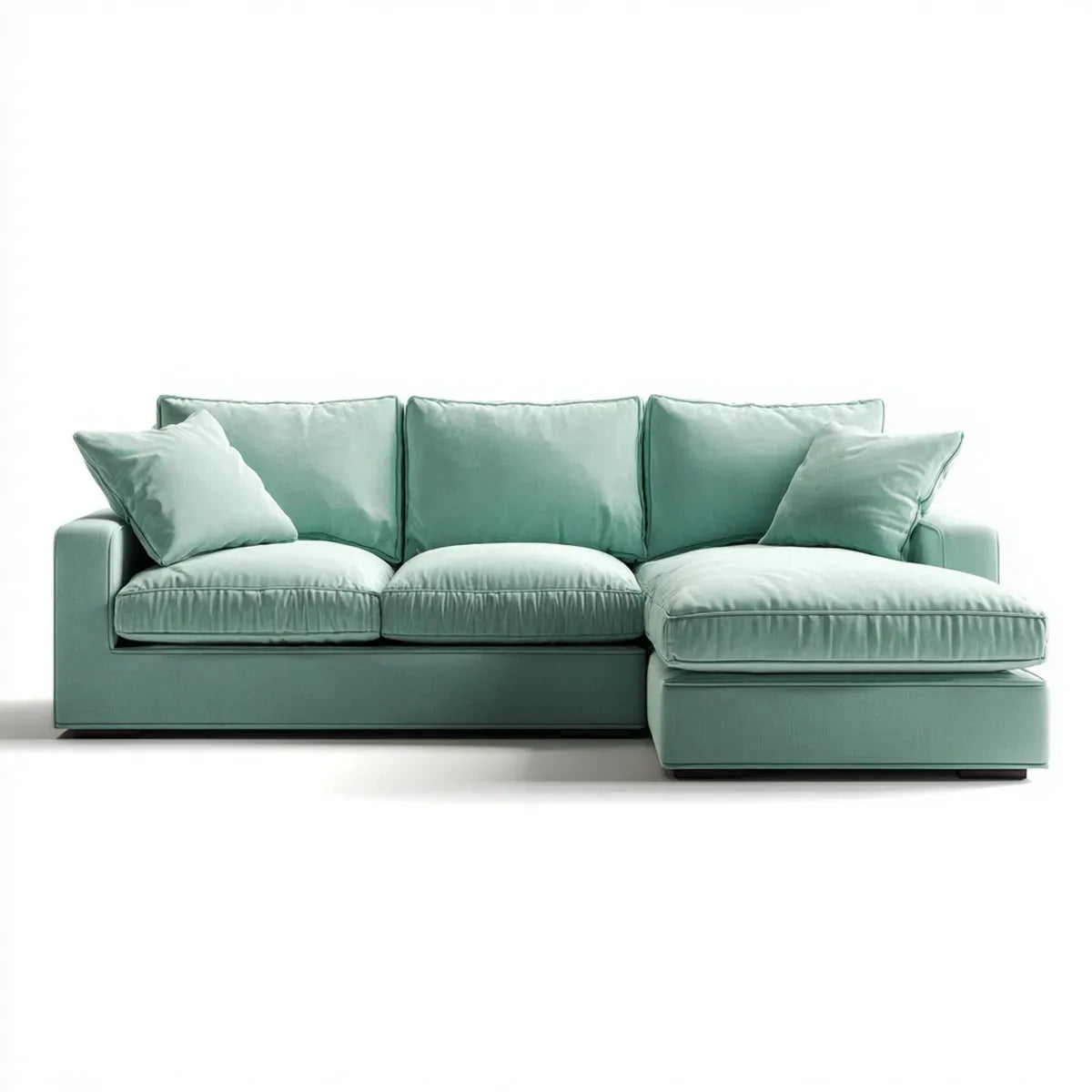 Sofa, 3 fotela z bezszwowym zielonym poliestrowym aksamitem 280 x 160 x 85 cm