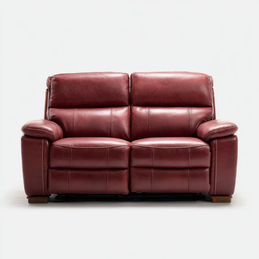 Sofa relaks 2 fotele bordeaux w skórze PU 150 x 95 x 100 cm
