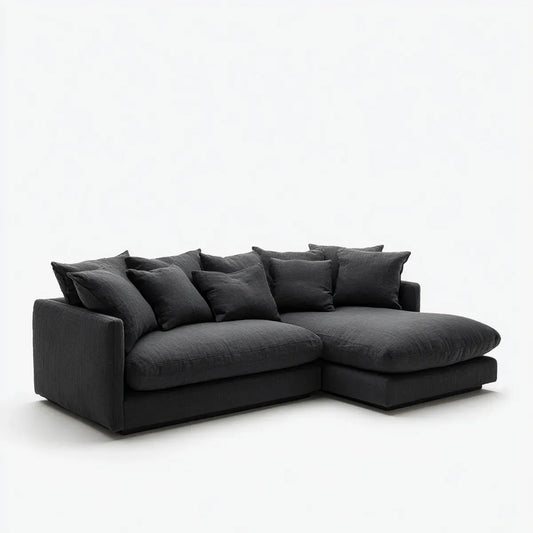 Sofa, 4-osobowa narożna sofa w kształcie poliestru 280 x 170 x 85 cm