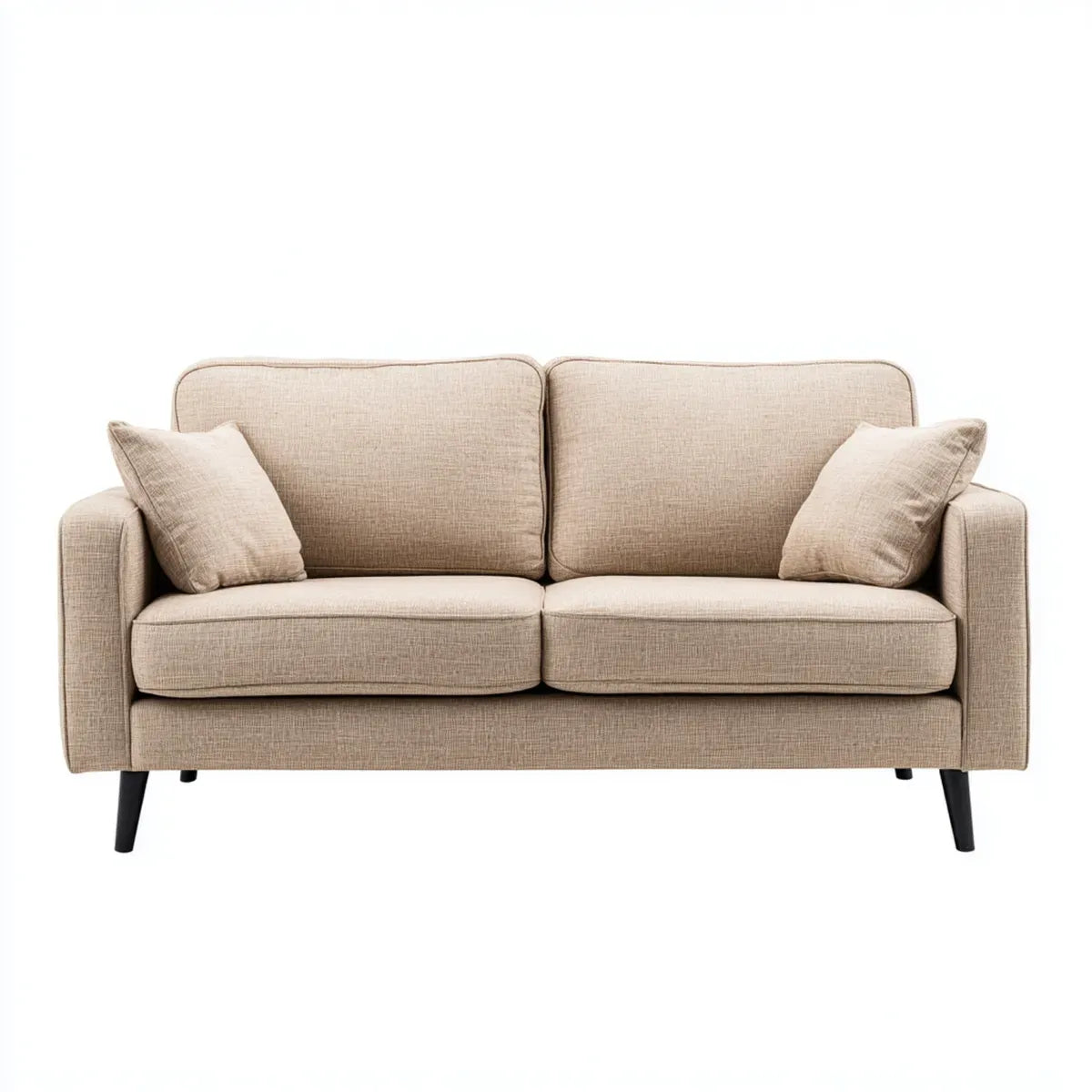 Sofa, Beżowa sofa w prostokątnym poliestrze 165 x 84 x 86 cm