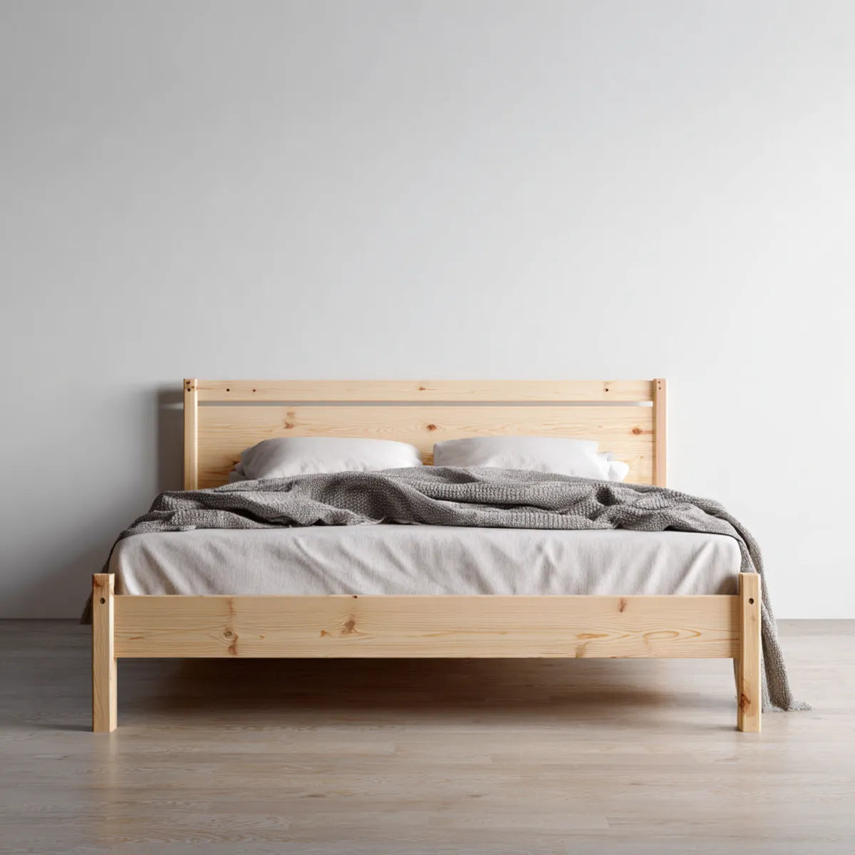 Łóżko podwójne lite łóżko z drewna Przyroda 160 x 200 cm z drewna sosnowego prostokątne